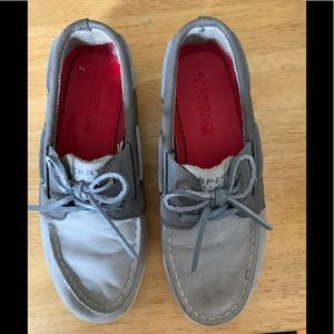 Boys gray Sperry Top-Siders. Size 2M